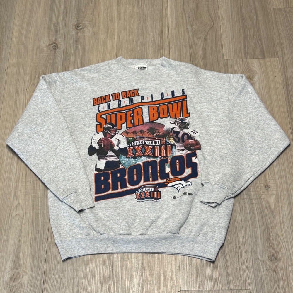 Vintage 1999 Denver Broncos Super Bowl XXXIII Sweatshirt Large USA Mad